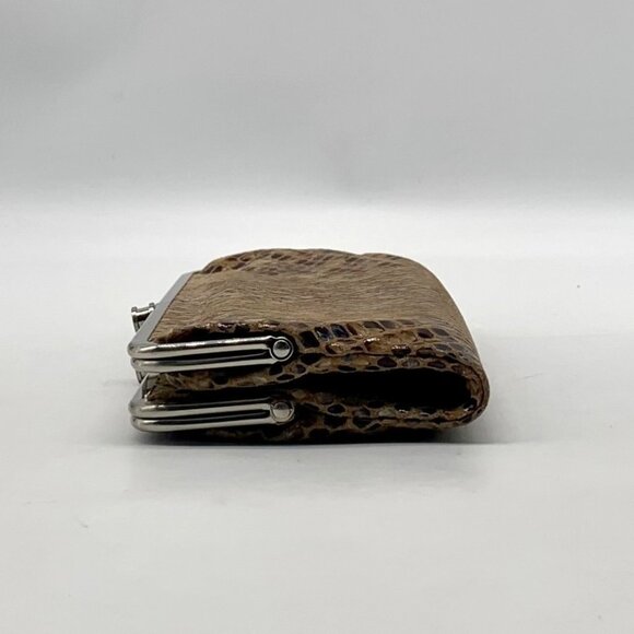 Hobo Snakeskin Patterned Lauren Leather Double Frame Clutch - Picture 3 of 15